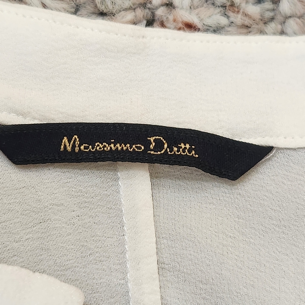 MASSIMO DUTTI Women's Blouse Small Cream 100% Mulberry Silk Quiet Luxury Top - Picture 2 of 13